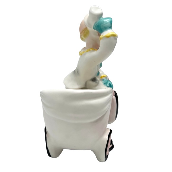 VINTAGE INARCO CLOWN WITH BABY CARRIAGE PLANTER #E-1683 - Picture 5 of 16